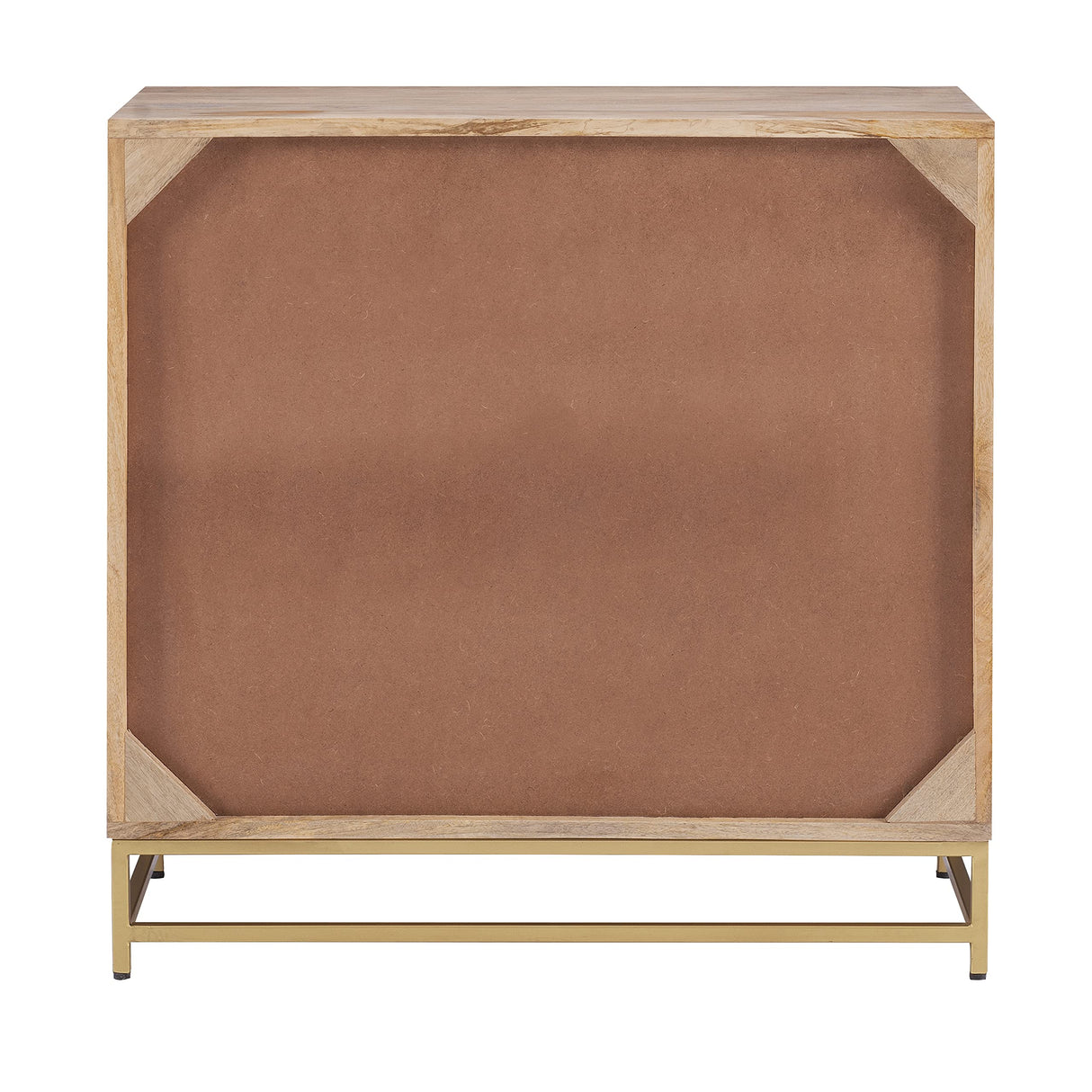 Powell Natural Rattan and Gold Base 3 Danika, Three Drawer Cabinet, Brown Powell