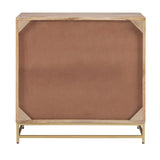 Powell Natural Rattan and Gold Base 3 Danika, Three Drawer Cabinet, Brown Powell