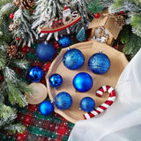 Wironlst Christmas Ball Ornaments - 30pcs Shatterproof Plastic Christmas Ornaments Hanging Ball Decorations for Xmas Tree, Holiday, Wedding, Party (Multi-Size, Blue) Wironlst