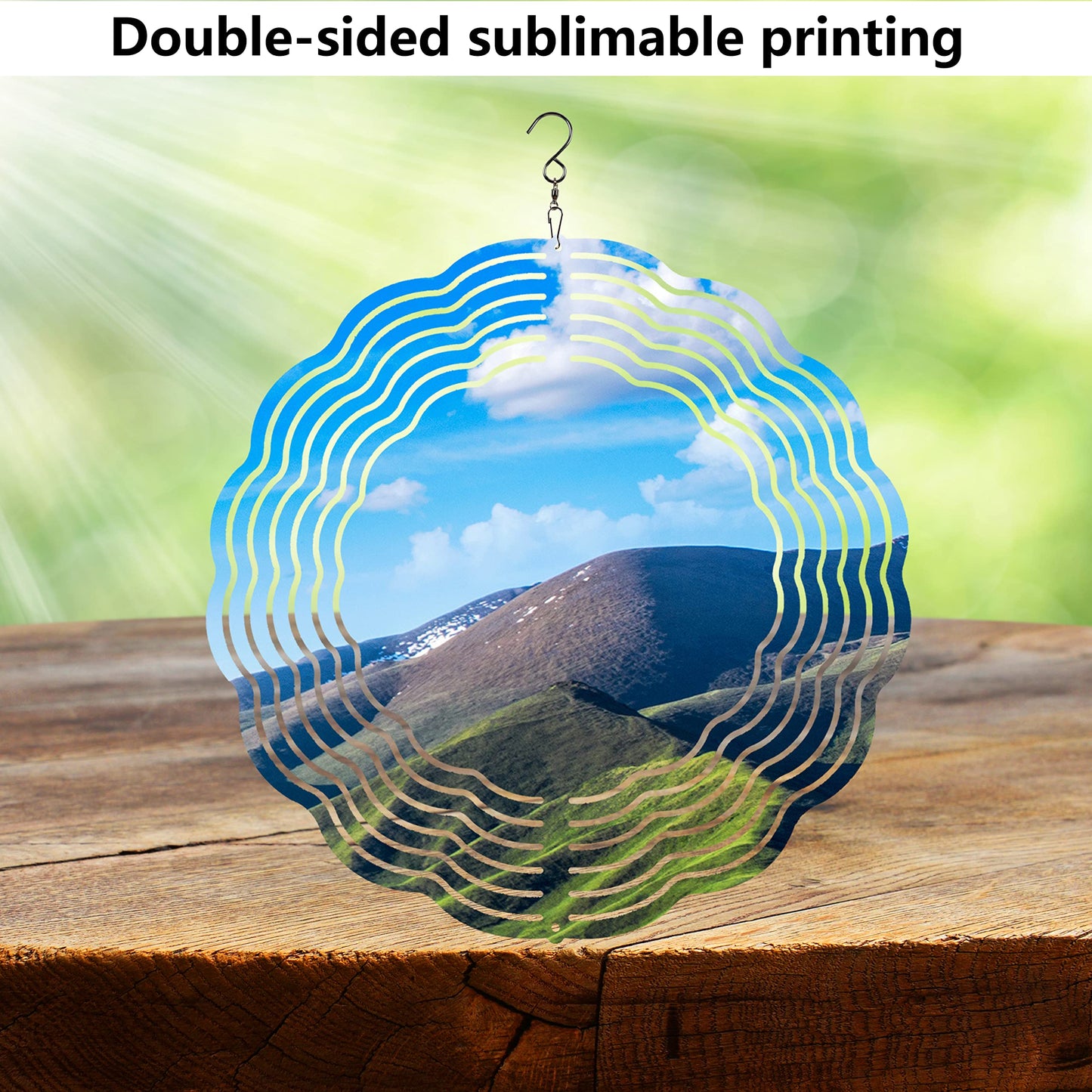 10 inch Sublimation Wind Spinner Blanks Round Bulk Sublimation Blanks Products Stainless Steel Metal Outdoor Garden Decoration for Heat Press Transfer Sublimation Blank Gift 10 Pack (10 pcs 10 inch)