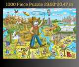 Pawsome America by Gerjato | 1000 Piece Puzzle for Adults, Family and Kids – 20x30 Inch HD Puzzles for Adults 1000 Pieces with a Silky Matte Finish | Fun Unique USA Puzzle Gift Box with 1:1 Poster Gerjato