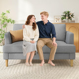 Busaurus Loveseat - Mid Century 56" Upholstered 2-Seater Couch for Living Room, Bedroom, Apartment - Grey Busaurus