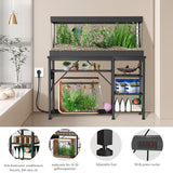30-40 Gallon Aquarium Stand: Heavy Duty With Power Outlets and Cabinet for Tank Accessories Storage - Metal Frame, 1000LBS Capacity, Suitable for Fish & Reptile Terrariums Keelian