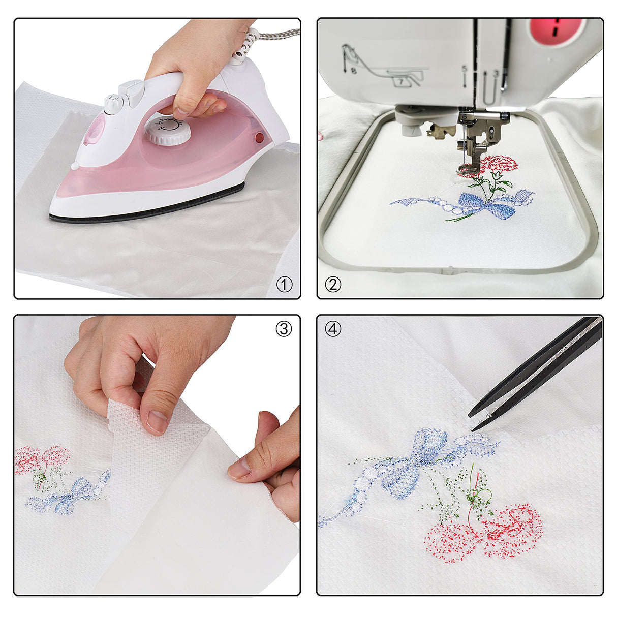 Simthread Iron on Fusible No Show Mesh Cut Away Stabilizer Backing for Embroidery and Sewing - Weight 1.9 Ounces 12" x 10 Yards/Roll Simthread