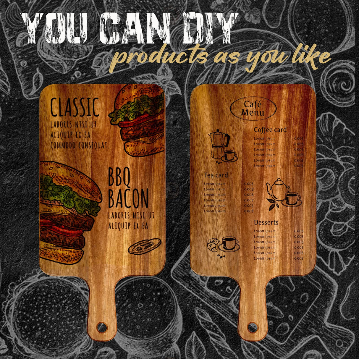 Nuenen 10 Pcs Wood Cutting Board with Handle 15.7 x 7.8 Inch Wooden Serving Board Kitchen Chopping Boards for Pizza, Bread, Cheese, Charcuterie, Nuenen