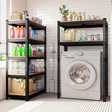 MAXLEAD Home Storage Shelves Adjustable Garage Shelving 5 Tier Heavy Duty Metal Shelving 2000LBS Garage Storage with Thickened Wood Board for Basement, Pantry, Kitchen, 59.8''H*11.8''D*27.5''W, Black MAXLEAD