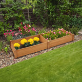 Casafield Outdoor Raised Garden Bed - Wooden Planter Box for Vegetables, Grass, Lawn, and Yard - 96 x 28 x 10, Natural Casafield