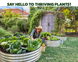 Galvanized Raised Garden Beds Outdoor // 4×2×1 ft Planter Raised Beds for Gardening, Vegetables, Flowers // Large Metal Garden Box (Silver) // Patented Tool-Free Design Plant & Plot