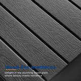 Wisteria Lane Aluminum Patio Furniture Set, 7 Seats Outdoor Conversation Set, Sectional Metal Sofa with 5 Inch Cushion and Coffee Table for Balcony, Backyard, Garden, Black Frame and Grey Cushion Wisteria Lane