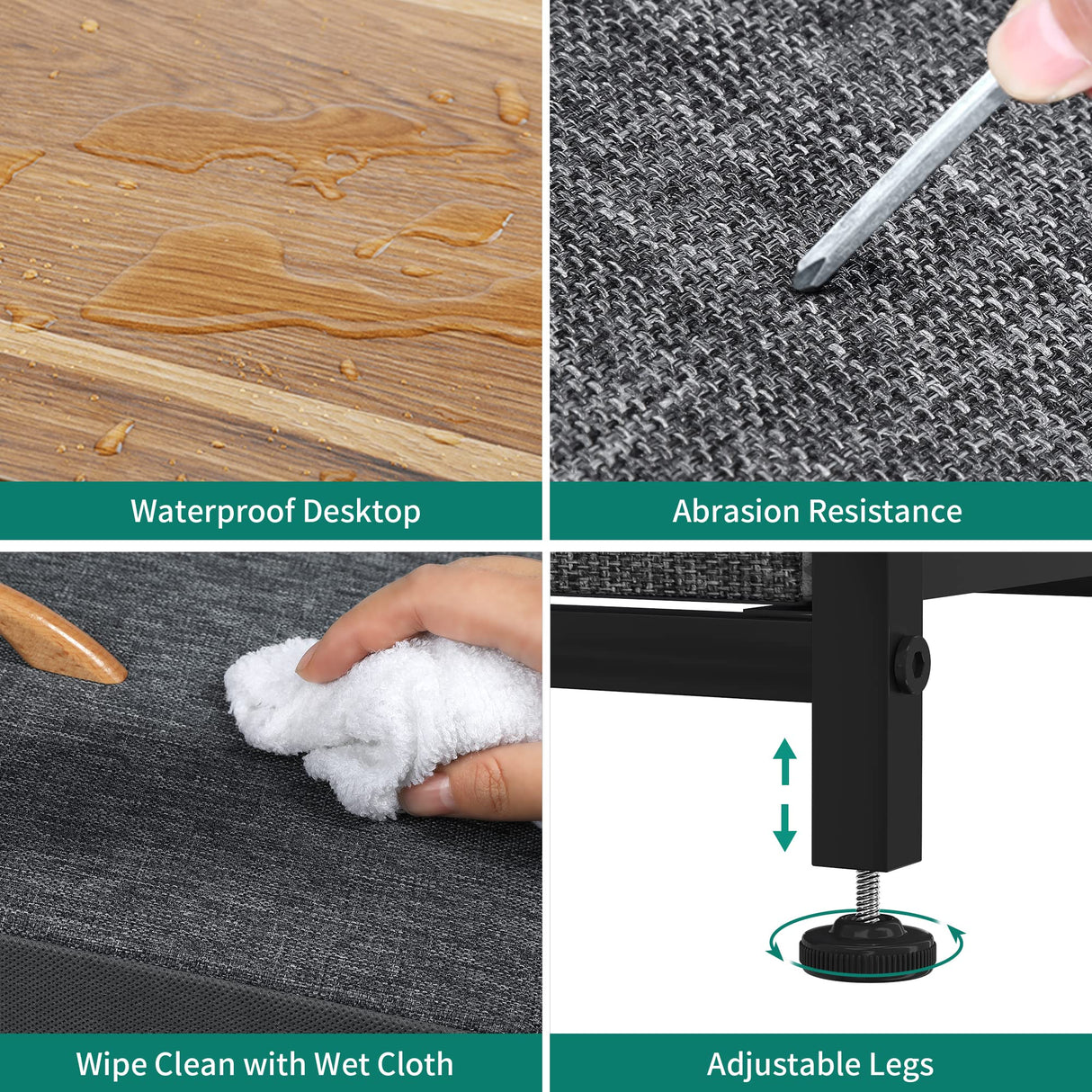 YITAHOME Dresser with 5 Drawers - Fabric Storage Tower, Organizer Unit for Bedroom, Living Room, Closets - Sturdy Steel Frame, Wooden Top (5 Wider Drawers Cool Grey) YITAHOME