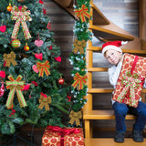 Whaline Christmas Ribbons 36 Yards Dot Stripe Candy Wired Edge Ribbon Red Green Fabric Craft Ribbon for Xmas Wreath Bow Making DIY Crafts Wrapping Supplies, 6 Rolls Whaline