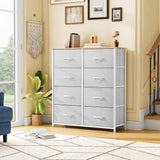 DWVO Fabric Dresser for Room, Tall Storage 8 Drawers, Black Dresser & Chest of Drawers, Storage Drawer Organizer for Closet, Living Room DWVO