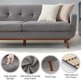 Kingfun 77.2" W Loveseat Sofa, Mid Century Modern Decor Love Seat Couches for Living Room, Button Tufted Upholstered Furniture, Solid & Easy to Install Small Couch for Bedroom Office Apartment, Gray Kingfun