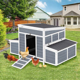 AECOJOY Chicken Coop, 56" Large Wooden Chicken Hutch with 6 Nesting Boxes, Outdoor Hen House Chicken Cage AECOJOY