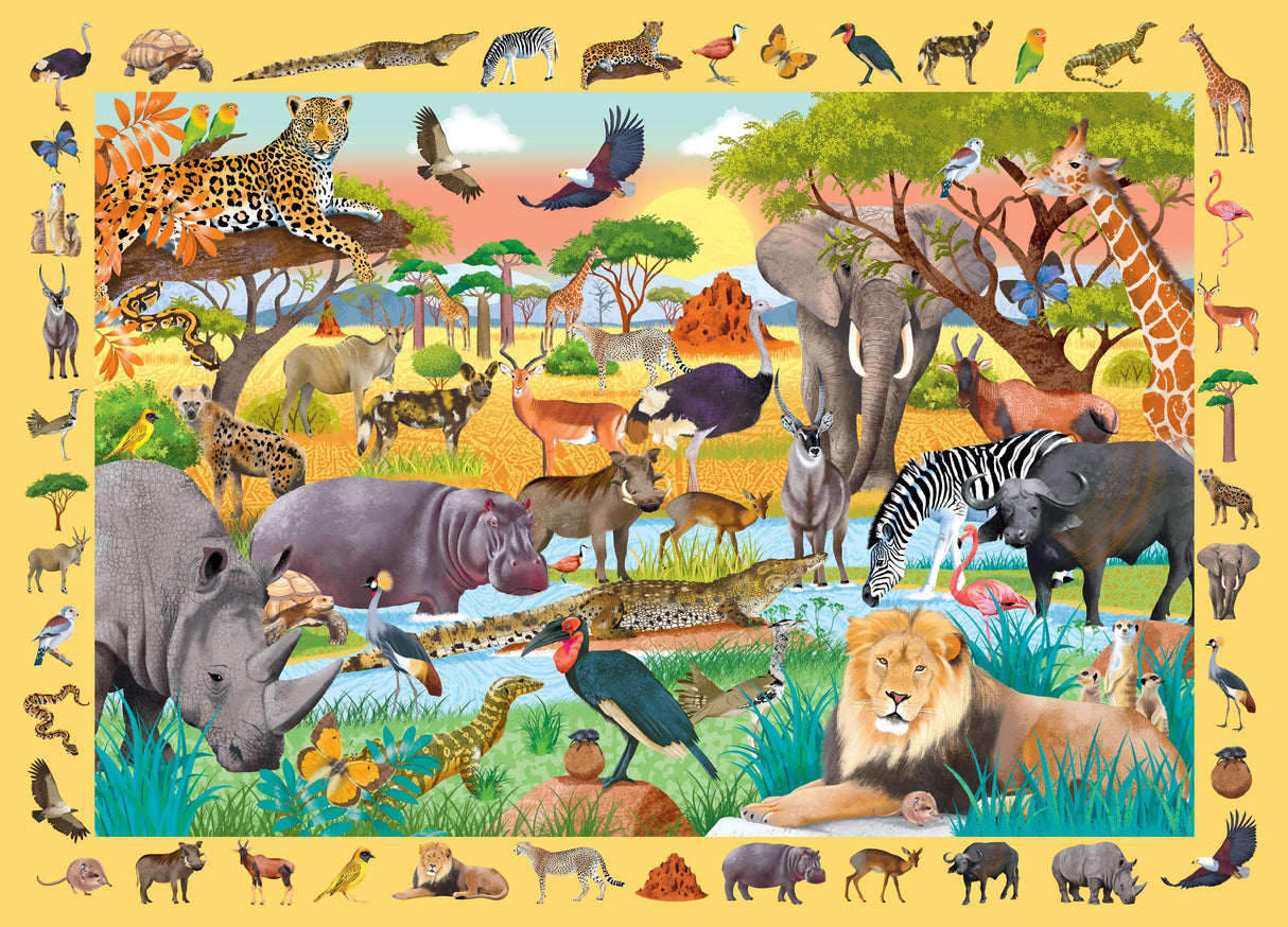 Safari Seek & Find 100-Piece Jigsaw Puzzle PETER PAUPER PRESS