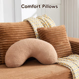 Opiesit 108" Boneless Couches for Living Room, Modular Sectional Sofa with Oversized Chaise, L-Shape Cloud Couch with Deep Seat, High-Density Memory Foam, No Assembly Required, Plush Corduroy Brown Opiesit