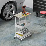 Simple Houseware 2-Tier Rolling Utility Cart with Top Board, Maple Simple Houseware
