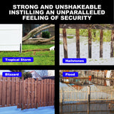 AKINGKONG Thicker Fence Post Repair Anchor Kit, Steel Fence Post Stakes, Repair Leaning 4x4/6x6 Wooden Fence Post Support (Thicker 11-Gauge, 2 akingkong