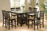 Coaster Home Furnishings - Gabriel - 9-Piece Counter Height Dining Set - Square Wood Table with Storage & 8 Upholstered Chairs - Dining Room & Kitchen - Cappuccino - 100438-S9 Coaster Fine Furniture