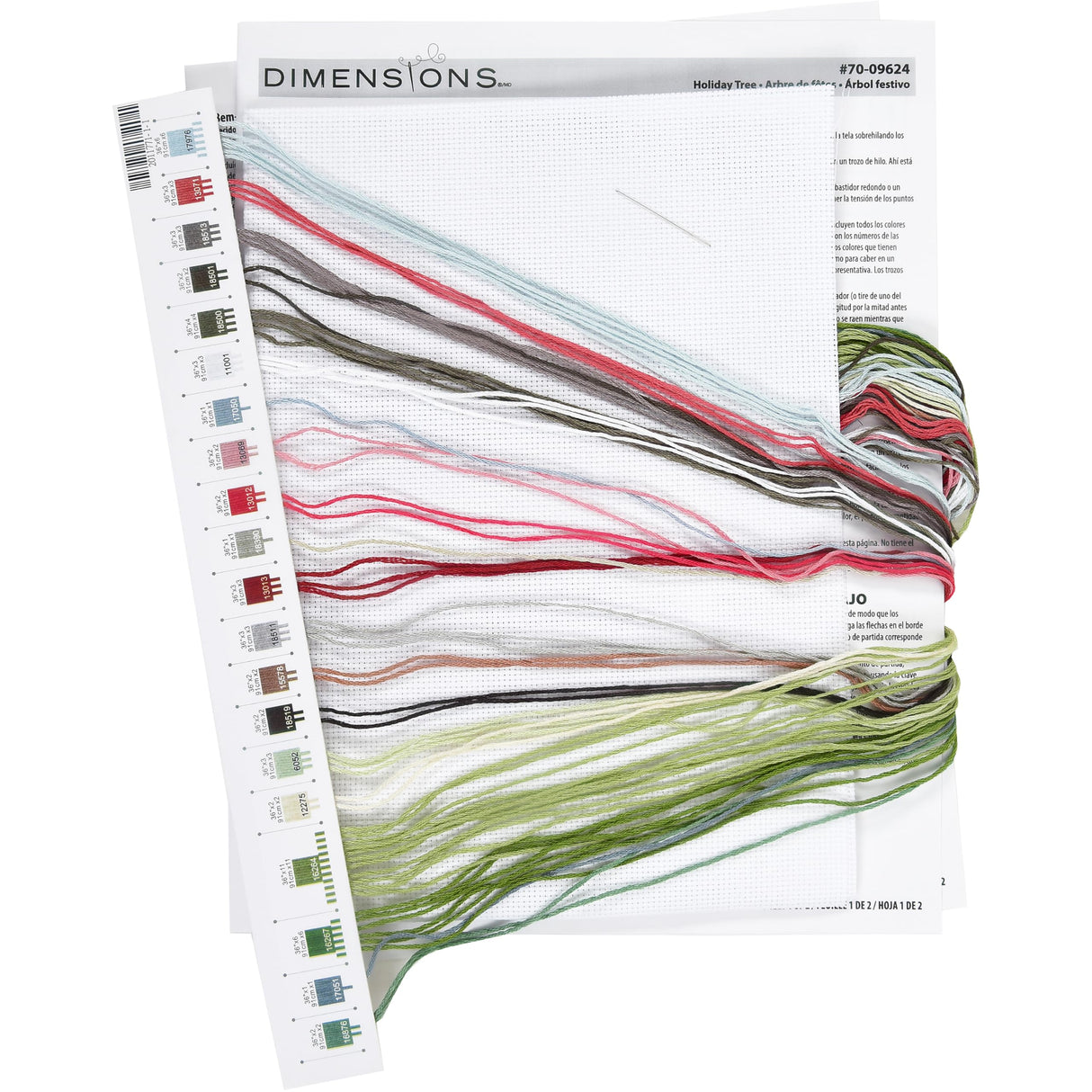 Dimensions 70-09624 Christmas Tree Holiday Counted Cross Stitch Kit, 8" x 10", 16 Cnt. White Aida, 4 Pieces Dimensions