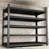 78''H Metal Garage Shelving Unit, Heavy Duty 5-Tier Adjustable Storage Rack, Steel Shelving, 3020 lbs Capacity, Industrial Shelves for Heavy Tools and Equipment, Ideal for Garage, Basement, Black Beaunatixx