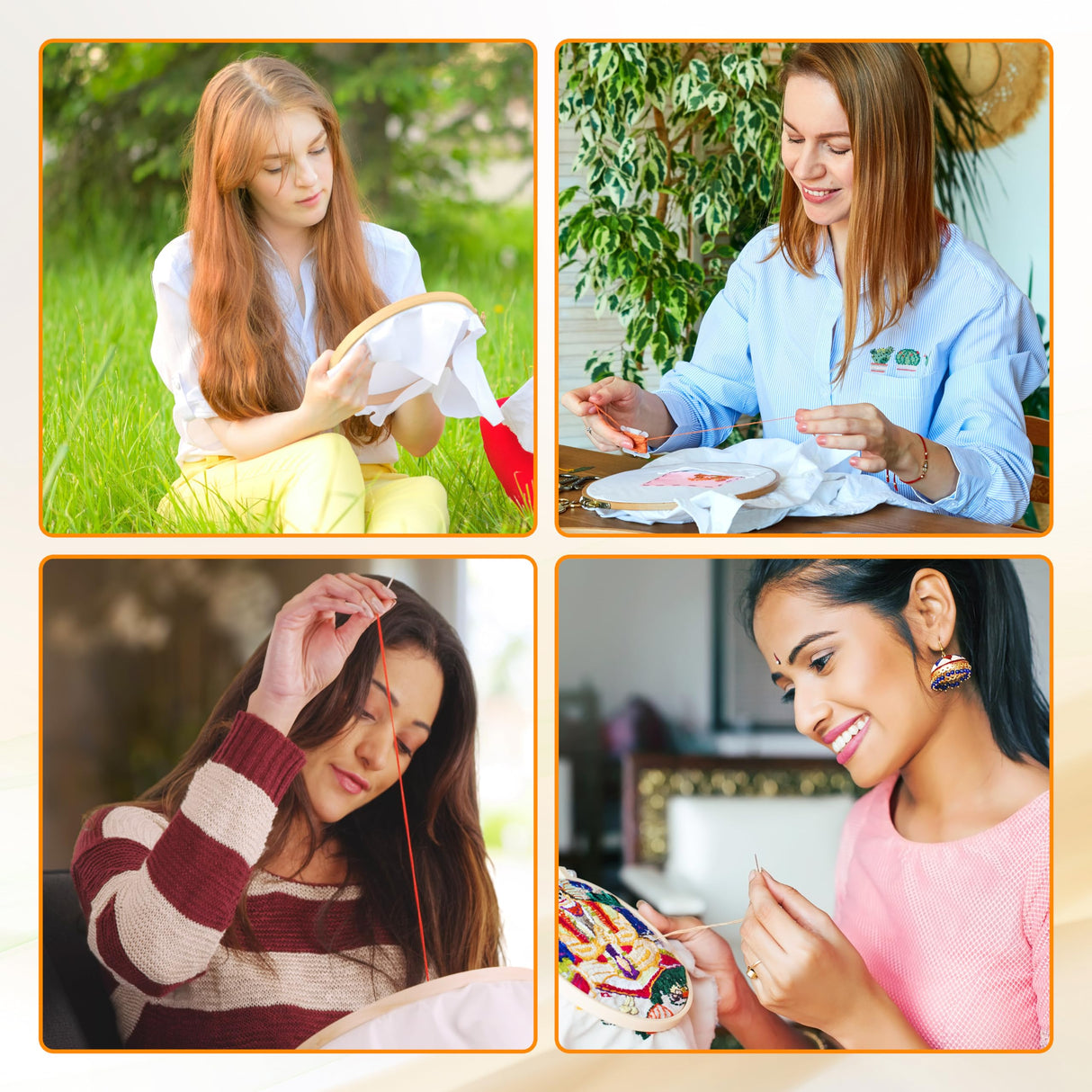 262 Pack Embroidery Thread Floss Kit Including 200 Colors 8 M/Pcs Cross Stitch Sewing Thread with Floss Bins and 62 Pcs Cross Stitch Tool,4-Tier Transparent Storage Box BYMORE