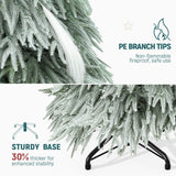 YITAHOME Pre-Lit Flocked Natural Drooping Pampas Christmas Tree, 6ft Snow Flocked Artificial Christmas Tree with 355 PE Branch Tips, 30 Feathers and 400 Lights for Home, Office, Party Decoration YITAHOME
