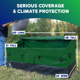 YardStash 143 Gallon Waterproof Deck Box, Portable Outdoor Storage Box for All Weather Tarpaulin Deck Box, Perfect for the Boat, Yard, Patio, or Camping – 143 Gallon, XL Green YardStash