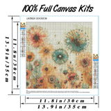 Hestarcul DIY Dandelion Diamond Art Kits for Adults,5D Diamond Painting Kit for Beginner,Full Round Gem Art Paint by Diamond for Home Wall Decor,Gift for Woman. (Dandelion) Hestarcul