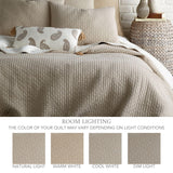Levtex Home Cross Stitch Reversible King/Cal King Quilt Set (106x92in) and 2 Pillow Shams (36x20in) - Stitch Texture - Taupe - Cotton King Size Quilt Bedding Set - Lightweight Soft Pre-Washed Levtex Home