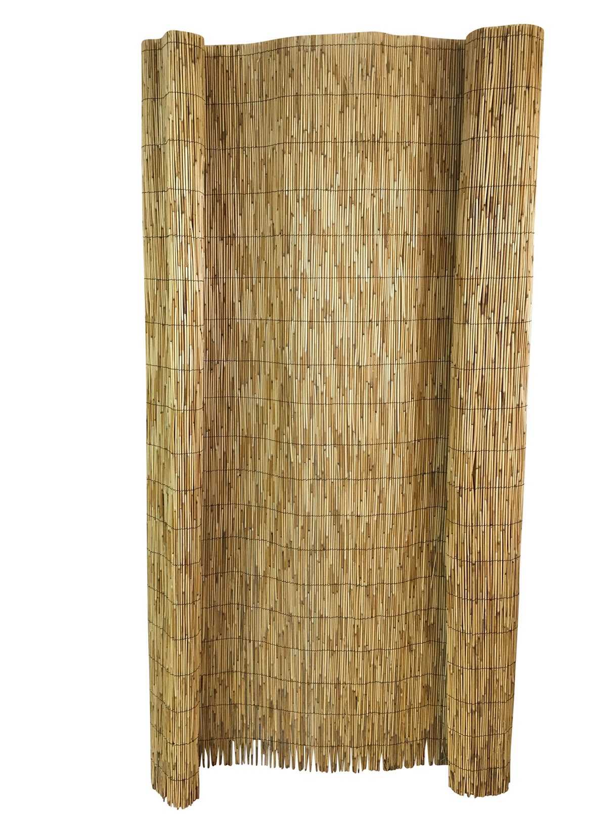 Master Garden Products RF-6 Natural Woven with Black Nylon Coated Wire, 6'H x 14'L Reed Fence, Yellow Master Garden Products