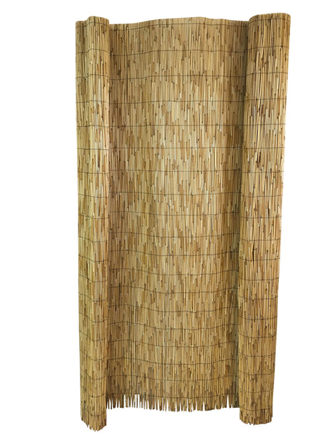 Master Garden Products RF-6 Natural Woven with Black Nylon Coated Wire, 6'H x 14'L Reed Fence, Yellow Master Garden Products