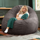 Jaxx 6 Foot Cocoon - 2-in-1 Convertible Bean Bag Bed & Large Bean Bag Chair for Adults, Charcoal Jaxx