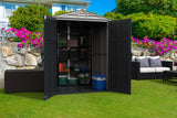 Duramax YardMate 5' x 5' Plus Plastic Garden Shed with Plastic Floor - Anthracite & Adobe - 15 Years Warranty DURAMAX