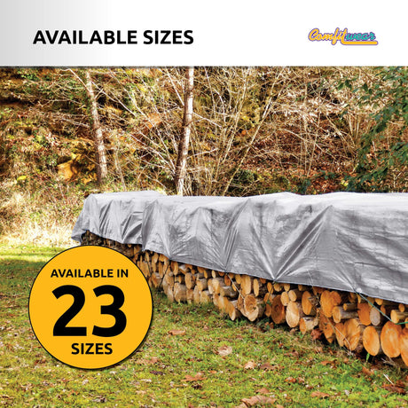 COMFITWEAR Super Heavy Duty Tarp Cover Reinforced Grommet Multi-Purpose Pool Cover Boat Tarp Camping Tarp UV Resistant Waterproof Tarpaulin Canopy Tent Waterproof Tarp Cover (Silver-Black, 20' X 40') COMFITWEAR