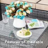 Shintenchi 3 Pieces Patio Furniture Set,All-Weather Rattan Patio Conversation Set,Outdoor Sectional Silver Wicker Patio Couch with Washable Cushions and Glass Coffee Table(Khaki) Shintenchi