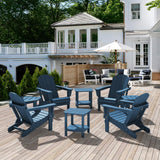 SERWALL Adirondack Table Outdoor Side Table- Blue SERWALL