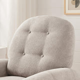 VANOMi 360 Swivel Rocker Recliner Chair, Nursery Rocking Chair with Tufted Backrest, Manual Recliner Chairs for Small Spaces, Upholstered Glider Nursing Chair for Living Room, Bedroom (Camel) VANOMi