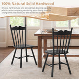 LUE BONA Black Dining Chairs Set of 4, Windsor Wooden Dining Chair with Thickened Backrest, Morden and Mid Century Kitchen Chairs for Dining Room Farmhouse, Weight Capacity 350 lbs LUE BONA