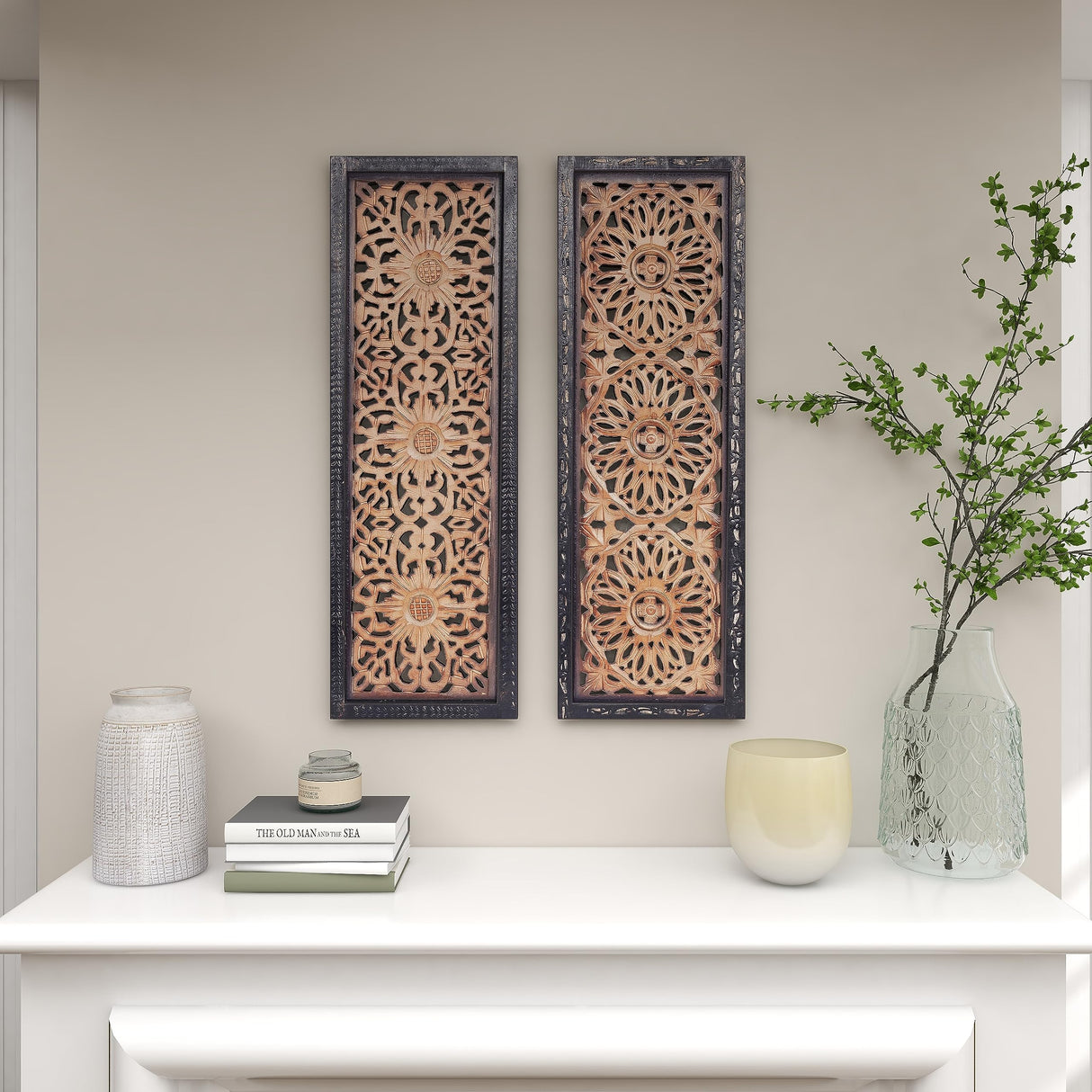 Deco 34087 Elegant Sculpture 2 Assorted Wood Wall Panel Deco 79