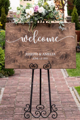 Personalized Wedding Welcome Sign - Wood Wedding Sign - Rustic Wedding Decor #PWS01 - WoodArtSupply