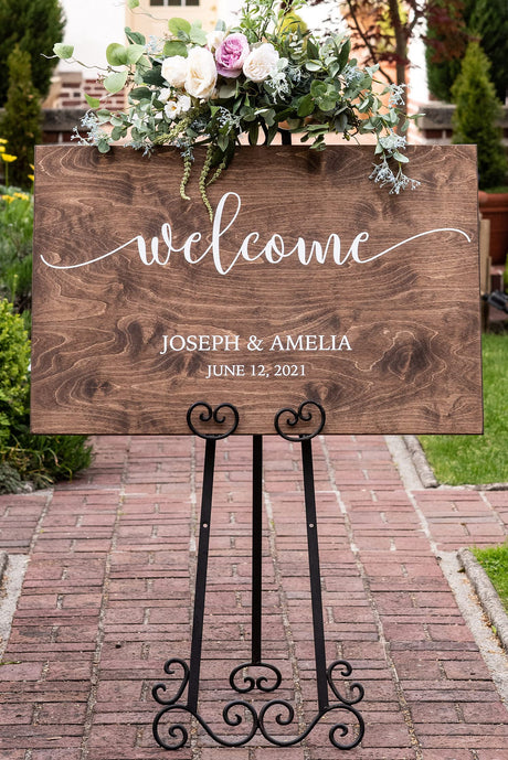 Personalized Wedding Welcome Sign - Wood Wedding Sign - Rustic Wedding Decor #PWS01 - WoodArtSupply