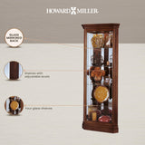 Howard Miller Lynwood Corner Curio Cabinet 680-345 – Windsor Cherry Glass Case with Light Howard Miller