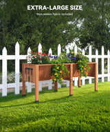 72x26x30 Inch Raised Garden Bed With Leg For Outdoor Growing Vegetables and Herbs, 6X2X2.5 Ft Elevated Wood Planter Box Stand With Hooks for Backyard, Patio, Balcony w/Non-Woven Liner, 13.7In Depth GarveeTech