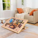 Lavievert Adjustable Jigsaw Puzzle Board with Wooden Cover, 5-Tilting-Angle Puzzle Easel for Adults, Portable Puzzle Table with Non-Slip Surface for Games Up to 1500 Pieces LAVIEVERT