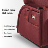 MCombo Power Zero Gravity Recliner Chair with Adjustable Headrest for Living Room, Fabric ZG334 (Burgundy) MCombo