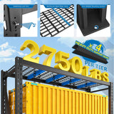 Bepatio 11000LBS Garage Shelving Heavy Duty, 72" H Storage Shelves Adjustable 4-Tier Metal Shelves, Industrial Shelving for Garage,Shop, Warehouse, Basement, Commercial, 72" H× 60" W × 24" D, Black Bepatio