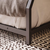 Twin Over Full Bunk Beds, Floor Bunk Bed Twin Over Full Bunk Beds with Build in Ladder, Heavy Buty Bunk Bed/Twin Over Full Bunk Bed for Adults, Teens, Kids(Twin Over Full, Black) Bellemave