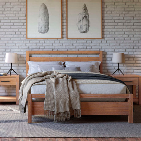 Grain Wood Furniture Loft Full Size Solid Wood Bed, Acacia Grain Wood Furniture