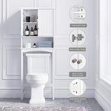 UTEX Over The Toilet Storage Cabinet, Bathroom Above Toilet Cabinet Organizer with Adjustable Shelves, White UTEX